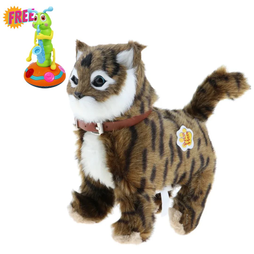Walking Cat Plush Toy With Remote Leash