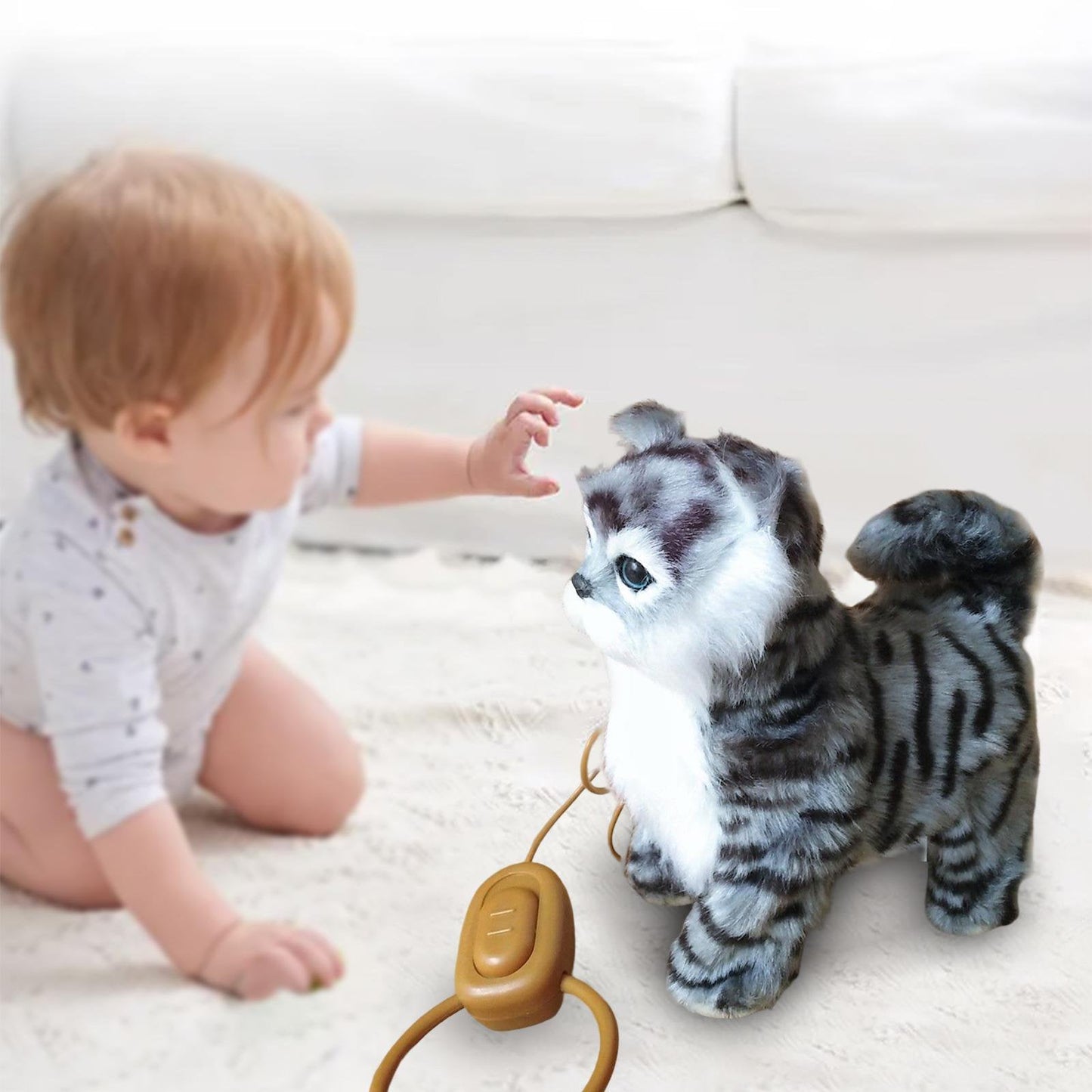 Walking Cat Plush Toy With Remote Leash