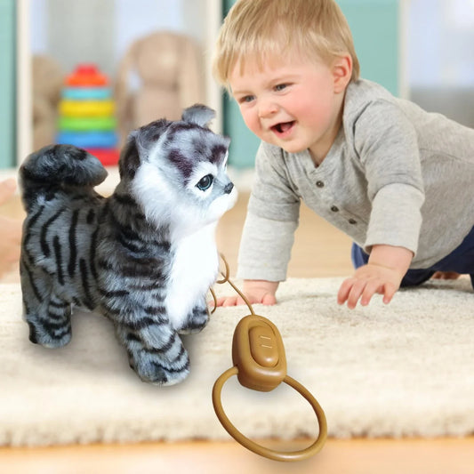 Walking Cat Plush Toy With Remote Leash